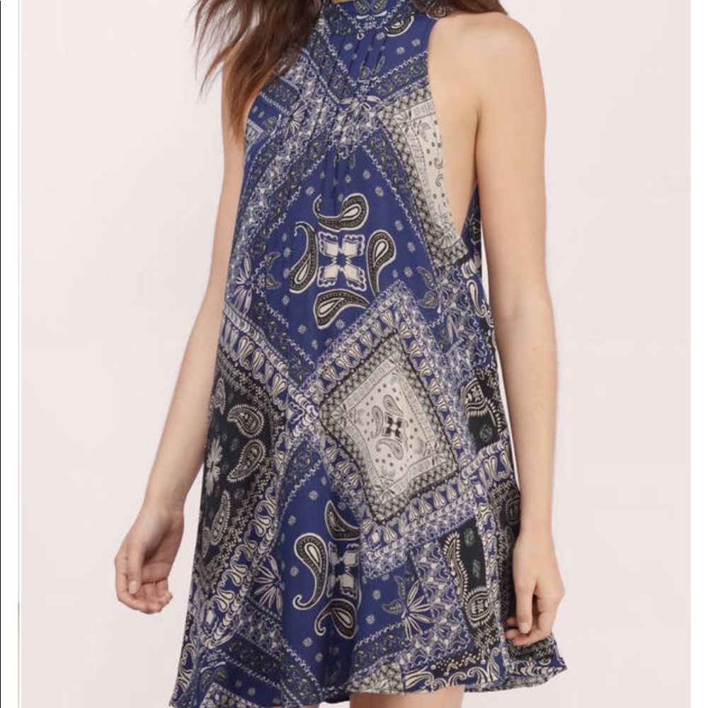 Free people beaux printed high neck shift dress
